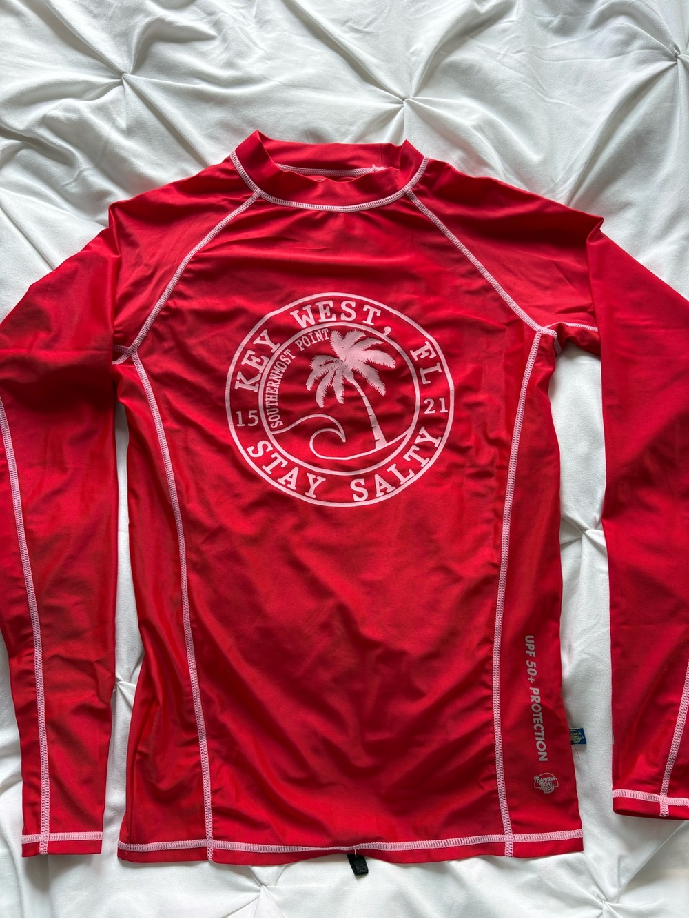 Banana Boat Red Long Sleeve Swim Shirt Size Medium